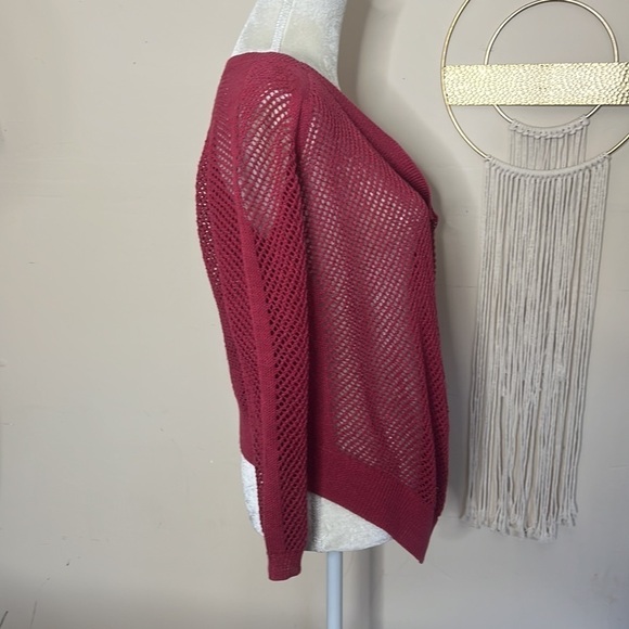 lucky brand • mesh net open front cardigan - Picture 2 of 7